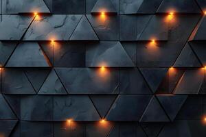 Geometric Illuminated Wall Art with Abstract Triangle Patterns for Modern Interior Design photo