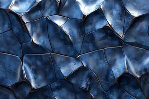 Abstract Metallic Blue Surface with Organic Shapes for Modern Design and Textures photo