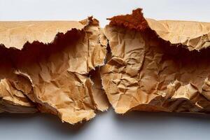 Torn Brown Paper Texture for Design and Craft Projects photo