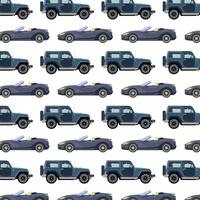Seamless pattern with retro cars on a white background. vector