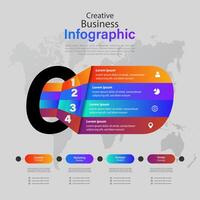 Modern infographics options banner. Can be used for workflow layout, diagram, number options, web design with Letter O Infographic vector