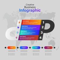 Modern infographics options banner. Can be used for workflow layout, diagram, number options, web design with Letter P Infographic vector