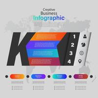 Modern infographics options banner. Can be used for workflow layout, diagram, number options, web design with Letter K Infographic vector