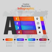 Modern infographics options banner. Can be used for workflow layout, diagram, number options, web design with Letter A Infographic vector