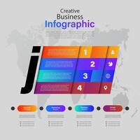 Modern infographics options banner. Can be used for workflow layout, diagram, number options, web design with Letter J Infographic vector