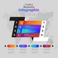 Modern infographics options banner. Can be used for workflow layout, diagram, number options, web design with Letter T Infographic vector