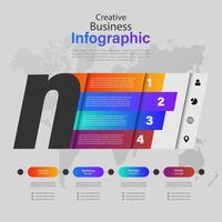 Modern infographics options banner. Can be used for workflow layout, diagram, number options, web design with Letter N Infographic vector
