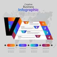 Modern infographics options banner. Can be used for workflow layout, diagram, number options, web design with Letter V Infographic vector