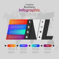 Modern infographics options banner. Can be used for workflow layout, diagram, number options, web design with Letter L Infographic vector