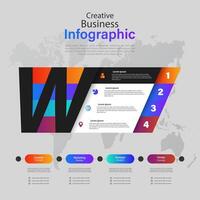 Modern infographics options banner. Can be used for workflow layout, diagram, number options, web design with Letter W Infographic vector