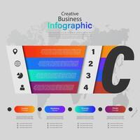 Modern infographics options banner. Can be used for workflow layout, diagram, number options, web design with Letter C Infographic vector