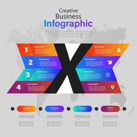 Modern infographics options banner. Can be used for workflow layout, diagram, number options, web design with Letter X Infographic vector