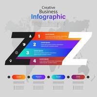 Modern infographics options banner. Can be used for workflow layout, diagram, number options, web design with Letter Z Infographic vector