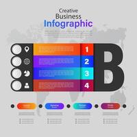 Modern infographics options banner. Can be used for workflow layout, diagram, number options, web design with Letter B Infographic vector