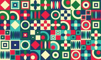 Colorful geometric mosaic pattern illustration with creative abstract shapes vector