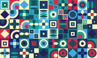 Colorful geometric minimal pattern artwork with simple shapes. Abstract pattern design for web banner, branding, business, wallpaper vector
