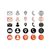 Contact information icons social communication signs, message icon, call web button vector