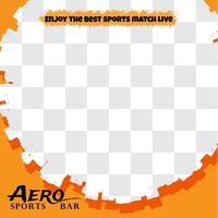 Bold promotional graphic. Dynamic circular frame with brushstroke texture. Vibrant orange color scheme for energy and excitement. Placement for your brand image. Engaging, visually striking marketing. vector