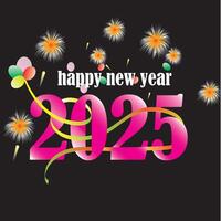 Happy New Year 2025 image. A festive image for New Year celebrations.. vector