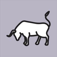 Illustration of a bull butting vector