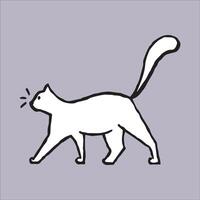 Illustration of a cat crawling while meowing vector