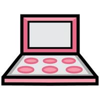 Pink eyeshadow palette on white background vector