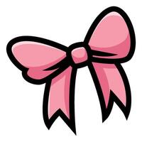 Pink bow on white background vector