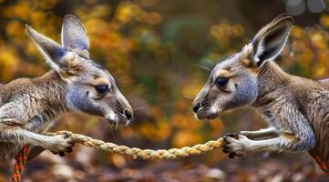 Concept of stalled negotiations and stopped progress or an impasse. Tug of war between parties. photo
