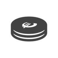 Cents euro icon single coin set, Penny design element isolate vector