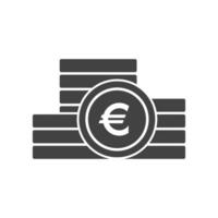 Euro cents icon single coin, penny design element isolate vector