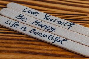 Be happy, be yourself, positive thoughts to increase self esteem photo