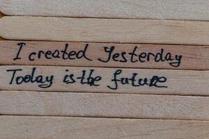 I create today, positive thoughts to increase self esteem, improvement photo