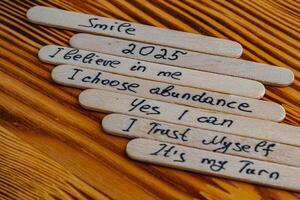 Smile and be happy in the new 2025, positive thoughts to increase self esteem photo