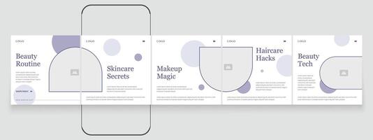 Creative and simple beauty carousel design template. vector