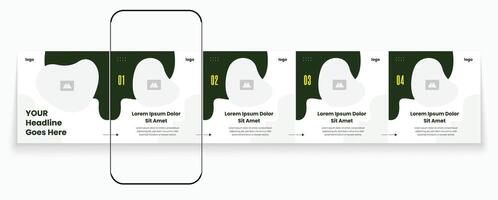 Carousel banner design and cellphone mockup. Cellphone carousel template post design. Marketing carousel banner template pack. Creative social media post design bundle vector