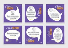 Clean and modern customer quote or testimonial banner set template. vector