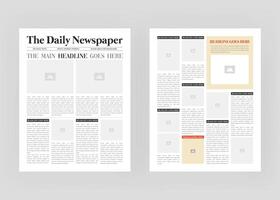 Newspaper Template And The Daily News Layout Design vector