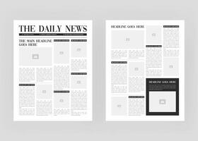 Editable Newspaper Template and The Daily News Layout Template Design vector