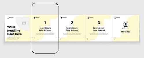 Carousel banner design. Cellphone carousel template post vector