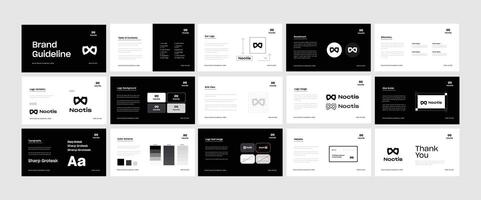 Brand Guidelines poster layout set. Modern brand identity presentation layout template. vector