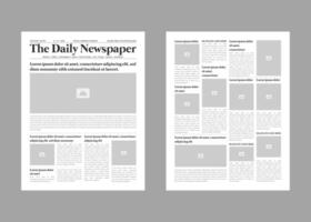 The Daily Newspaper magazine with text and picture placeholder layout template vector