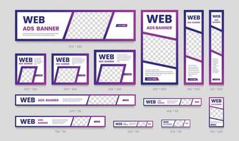 Creative web ad banners template set vector