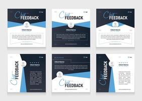 Clean and modern client testimonial banner set. Customer review or rating template. Client feedback carousel vector