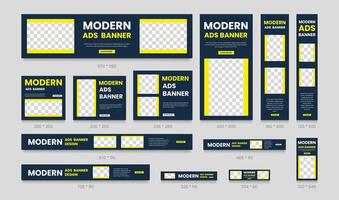 Abstract banner design web template Set, Horizontal header web banner. Modern cover header background vector