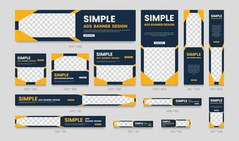 Vertical, horizontal and square template collection. Business web ad set vector
