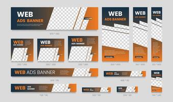 Business Ad Banner. Editable Vertical, Horizontal and Square Design Template. vector