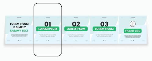 Editable carousel banner design with cellphone mockup. Cellphone carousel template post pack for social media vector