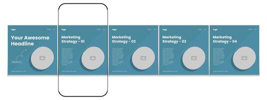 Editable business social media carousel post design. creative carousel banner pack vector