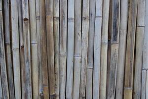 Old and dirty bamboo vertical row background. photo