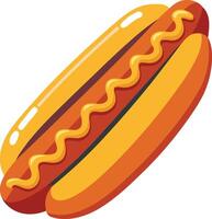Illustration of a hot dog in flat style, with a white background vector